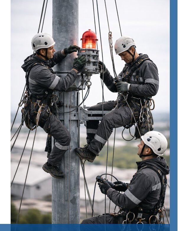 Монтаж заградительных огней в Устях-Лабинске от 8684 р. | ВЫСОТНИК-Улб