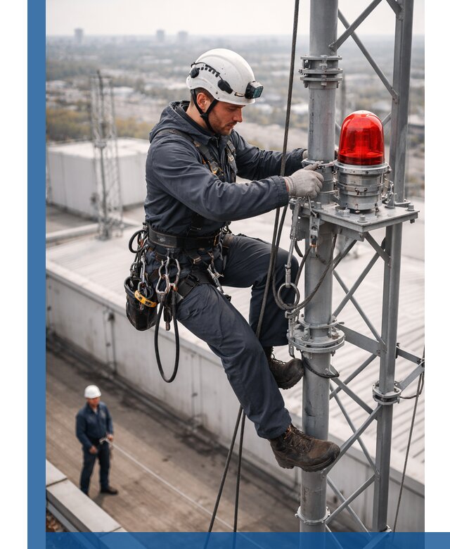 Монтаж заградительных огней и обслуживание объектов в Устях-Лабинске