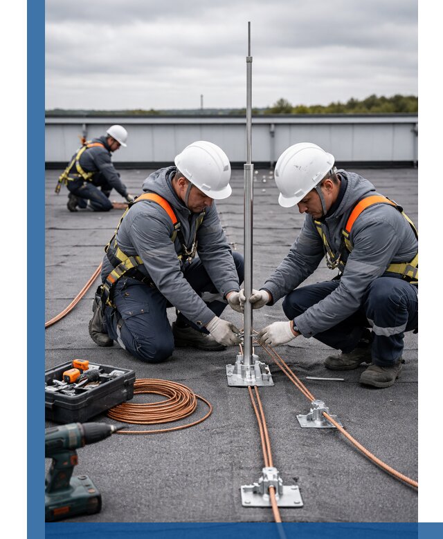 Монтаж молниезащиты на кровле в Устях-Лабинске под ключ с гарантией