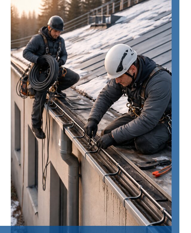 Монтаж греющего кабеля на кровле в Устях-Лабинске от 460 р. | ВЫСОТНИК-Улб