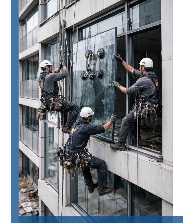 Фасадное остекление и монтаж витражей зданий в Устях-Лабинске под ключ
