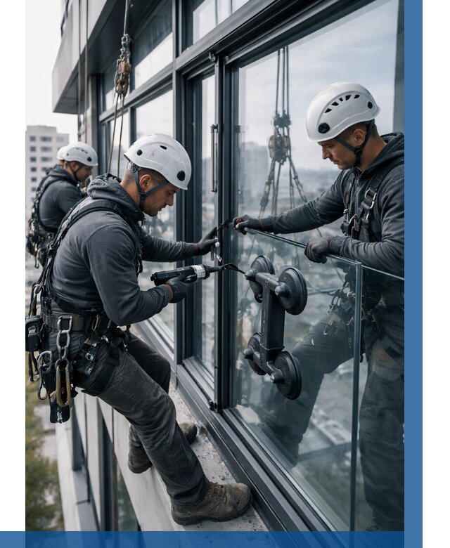 Витражное остекление зданий в Устях-Лабинске от 3576 р. | ВЫСОТНИК-Улб