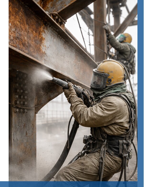 Пескоструйная очистка металлоконструкций в Устях-Лабинске по 613 р.  ВЫСОТНИК-Улб