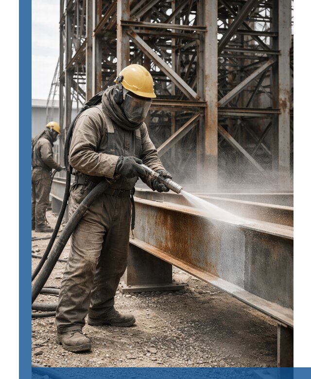 Пескоструйная очистка металлоконструкций в Устях-Лабинске промышленная