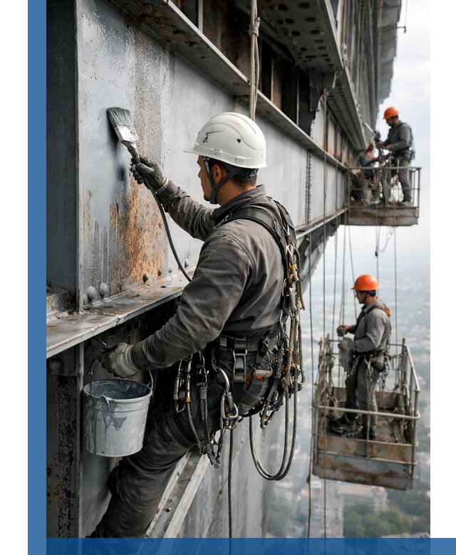 Покраска металлоконструкций на высоте в Устях-Лабинске профессионально