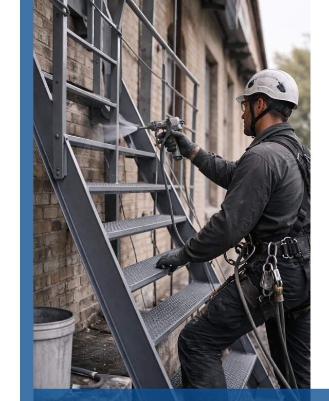 Покраска и антикоррозионная защита пожарных лестниц в Устях-Лабинске