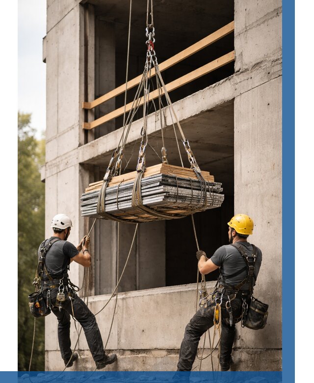 Подъем материала на этаж веревками в Устях-Лабинске от 1532 р. | ВЫСОТНИК-Улб