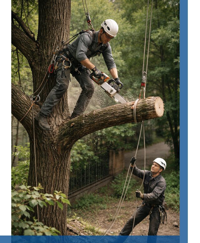 Спил деревьев альпинистами в Устях-Лабинске от 8173 р. | ВЫСОТНИК-Улб