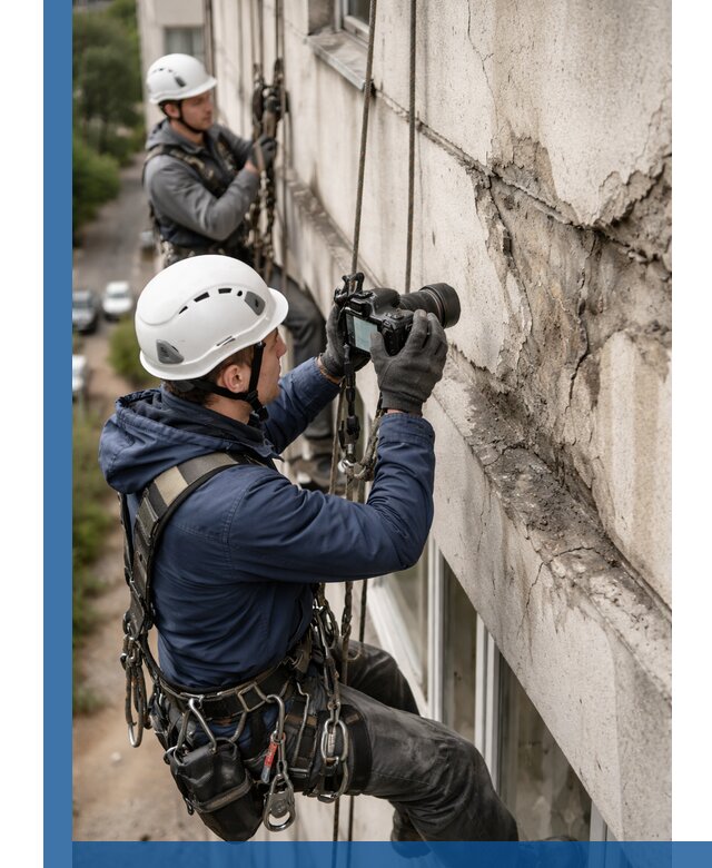 Фотофиксация дефектов фасада с высотной съемкой в Устях-Лабинске