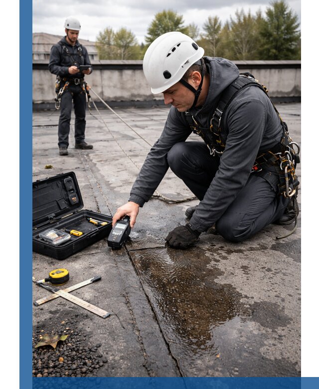 Обследование кровли на протечки и выявление дефектов в Устях-Лабинске