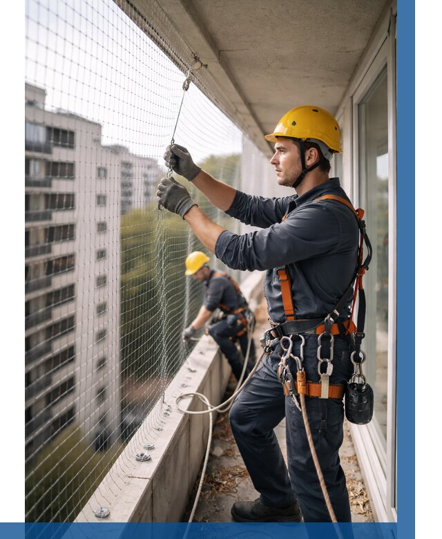 Монтаж сетки от птиц в Устях-Лабинске от 4597 р. | ВЫСОТНИК-Улб